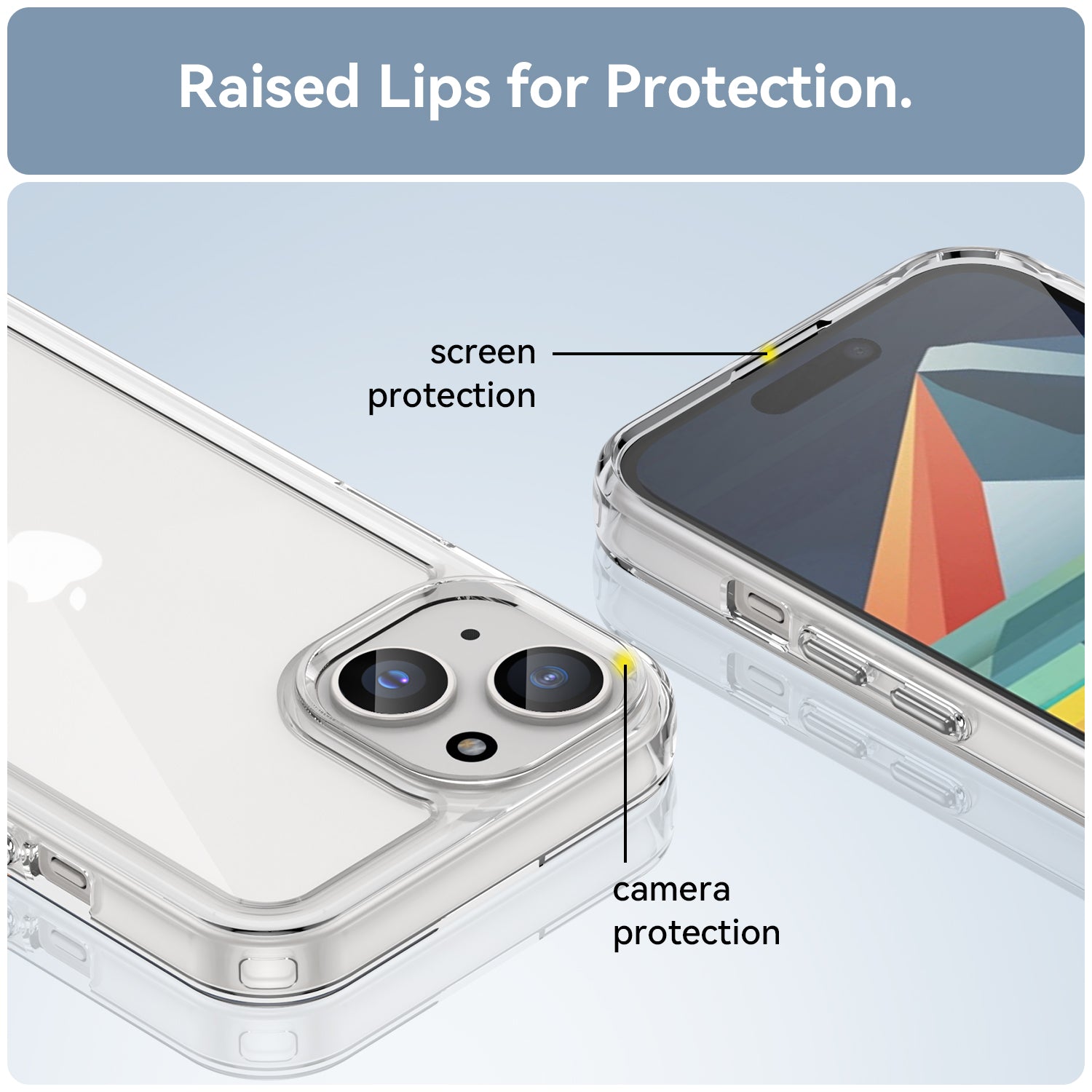 Uniqkart for iPhone 15 Plus TPU+Acrylic Anti-fall Mobile Phone Back Cover Clear Protective Case - Transparent Uniqkart for iPhone 15 Plus TPU+Acrylic Anti-fall Mobile Phone Back Cover Clear Protective Case - Transparent